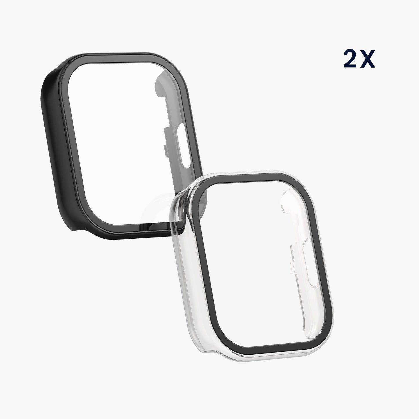 kwmobile Glas Hülle für Xiaomi Redmi Watch 5 Lite Schutzhülle Fullbody Fitnesstracker Case Set