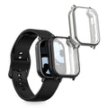 kwmobile 2x Schutzhülle kompatibel mit Xiaomi Redmi Watch 5 Lite Hülle - Fullbody Cover Set aus Silikon - Schwarz Silber Schwarz  [dsg02]