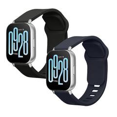 kwmobile 2x Uhrenarmband für Xiaomi Redmi Watch 5 Active / Watch 5 Lite Armband - Fitnesstracker Band Set aus TPU Silikon - Ersatzarmband Smartwatch - Schwarz Dunkelblau Schwarz  [dsg01]