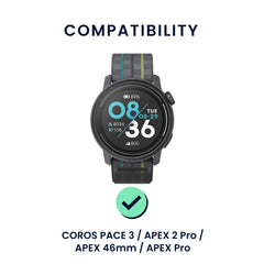 kwmobile Uhrenarmband für COROS PACE 3 / APEX 2 Pro / APEX 46mm / APEX Pro Armband Fitnesstracker Band Set
