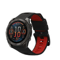 kwmobile Silikon Uhrenarmband für Garmin Fenix 8 51mm / Fenix 7X / Enduro 3 / Instinct 3 50mm Armband - Ersatzarmband für Fitnesstracker - Wechselarmband Smartwatch - Schwarz Rot Schwarz  [dsg01]