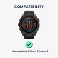 kwmobile Silikon Uhrenarmband für Garmin Fenix 8 51mm / Fenix 7X / Enduro 3 / Instinct 3 50mm Armband Ersatzarmband für Fitnesstracker Wechselarmband Smartwatch