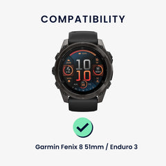 kwmobile Silikon Uhrenarmband für Garmin Fenix 8 51mm / Fenix 7X / Enduro 3 / Instinct 3 50mm Armband Ersatzarmband