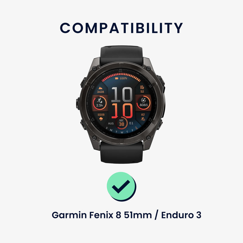 kwmobile Silikon Uhrenarmband für Garmin Fenix 8 51mm / Fenix 7X / Enduro 3 / Instinct 3 50mm Armband Ersatzarmband für Fitnesstracker Wechselarmband Smartwatch