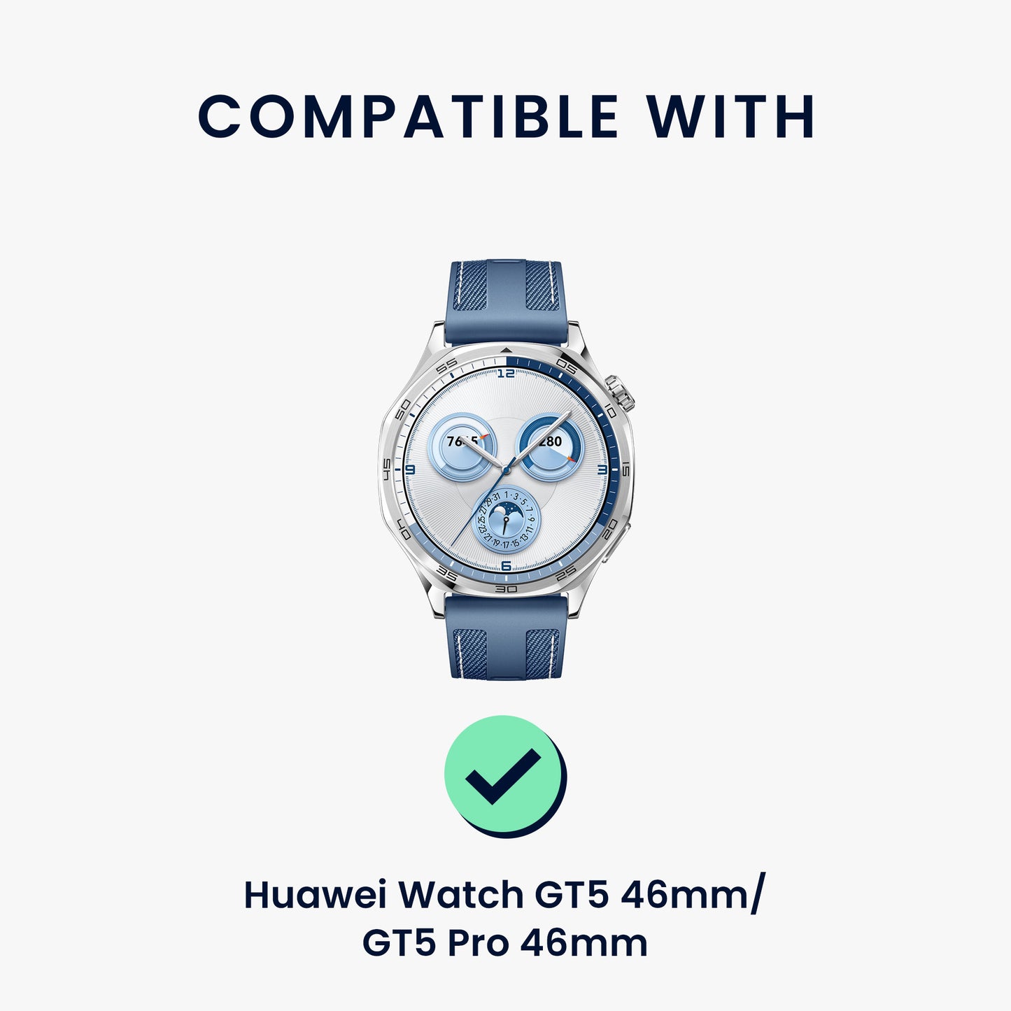 kwmobile Ersatzarmband kompatibel mit Huawei Watch GT5 46mm / GT5 Pro 46mm Armband - Fitnesstracker Band mit Magnetverschluss