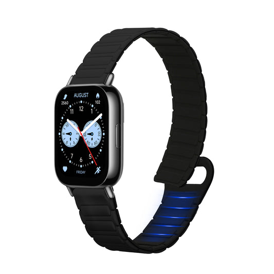 kwmobile Ersatzarmband kompatibel mit Huawei Redmi Watch 5 Active / Watch 5 Lite Armband - Fitnesstracker Silikon Band mit Magnetverschluss Schwarz  [dsg01]