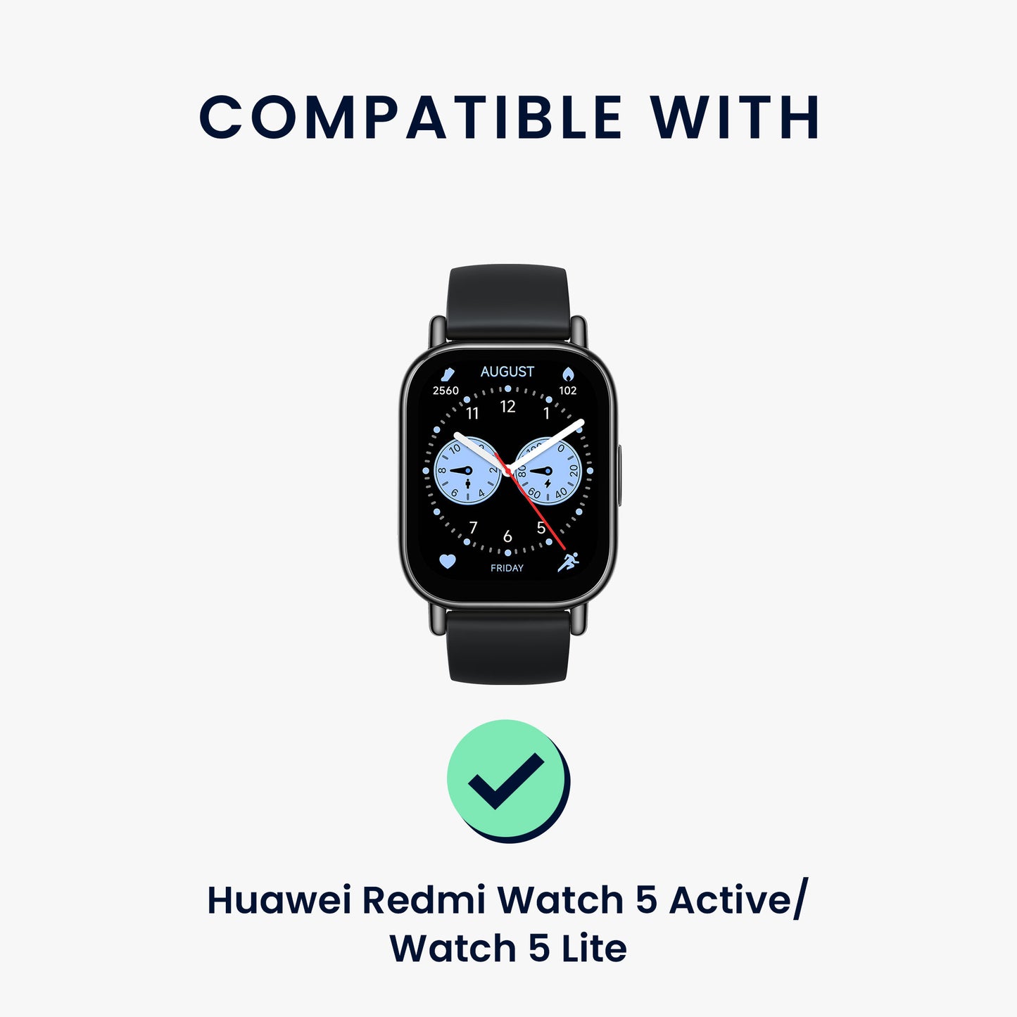 kwmobile Ersatzarmband kompatibel mit Huawei Redmi Watch 5 Active / Watch 5 Lite Armband Fitnesstracker Band mit Magnetverschluss