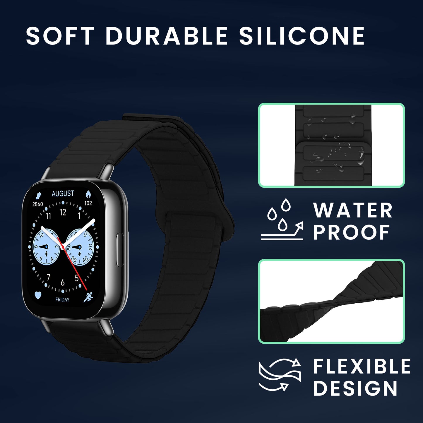 kwmobile Ersatzarmband kompatibel mit Huawei Redmi Watch 5 Active / Watch 5 Lite Armband Fitnesstracker Band mit Magnetverschluss