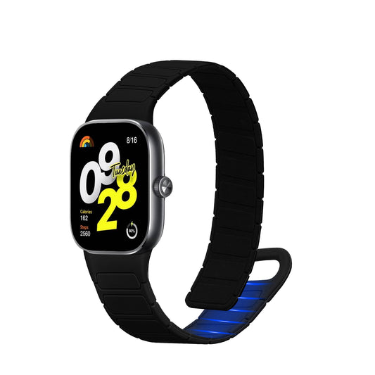 kwmobile Ersatzarmband kompatibel mit Xiaomi Redmi Watch 4 / Band 8 Pro Armband - Fitnesstracker Silikon Band mit Magnetverschluss Schwarz  [dsg01]