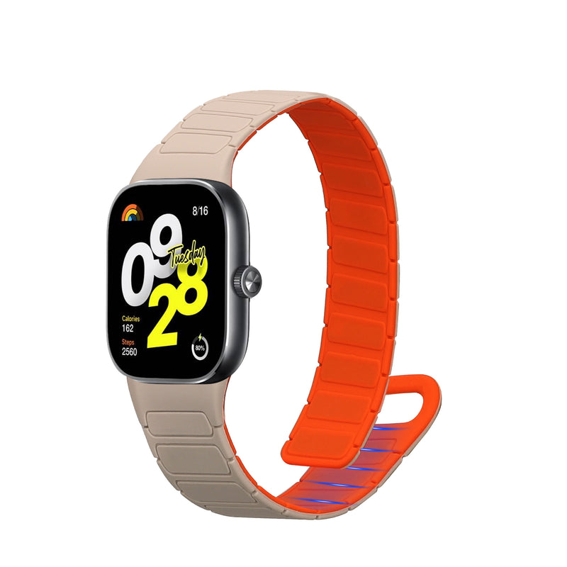 kwmobile Ersatzarmband kompatibel mit Xiaomi Redmi Watch 4 / Band 8 Pro / Band 9 Pro Armband - Fitnesstracker Silikon Band mit Magnetverschluss Weiß  [dsg02]
