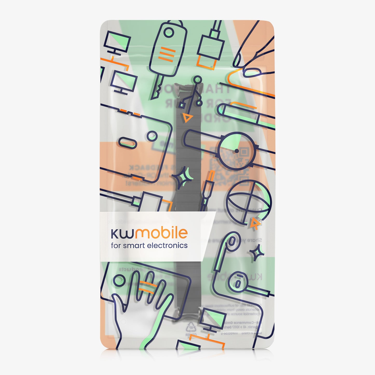 kwmobile Ersatzarmband kompatibel mit Xiaomi Mi Band 10 / Mi Band 9 / 8 Armband - Fitnesstracker Band mit Magnetverschluss