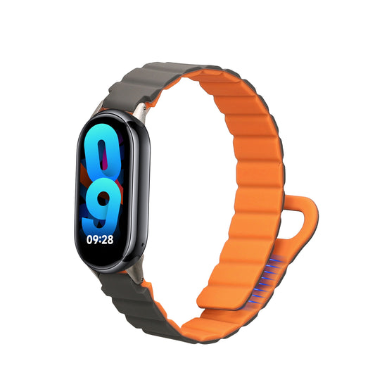 kwmobile Ersatzarmband kompatibel mit Xiaomi Mi Band 10 / Mi Band 9 / 8 Armband - Fitnesstracker Silikon Band mit Magnetverschluss Grau  [dsg02]