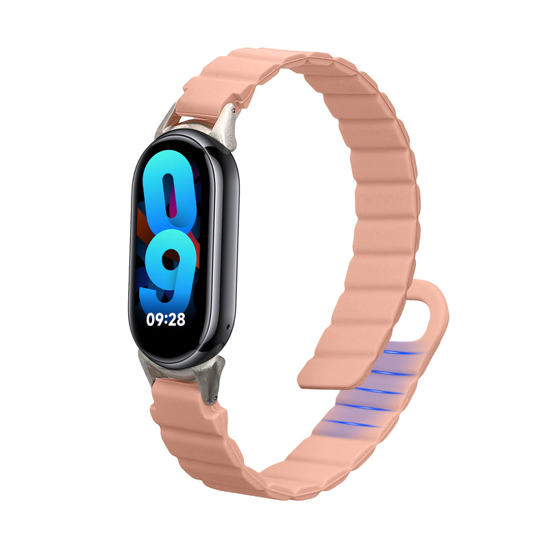 kwmobile Ersatzarmband kompatibel mit Xiaomi Mi Band 10 / Mi Band 9 / 8 Armband - Fitnesstracker Silikon Band mit Magnetverschluss Altrosa  [dsg04]
