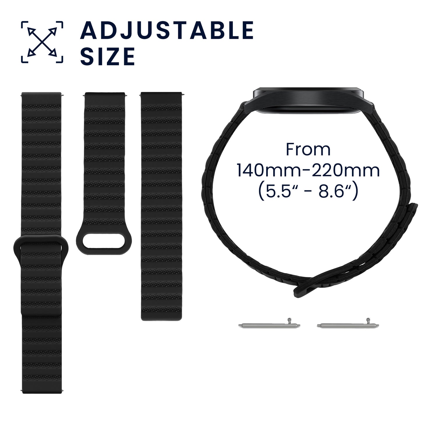 kwmobile Ersatzarmband kompatibel mit Xiaomi Mi Watch Color Sport / S1 Active Armband - Fitnesstracker Band mit Magnetverschluss