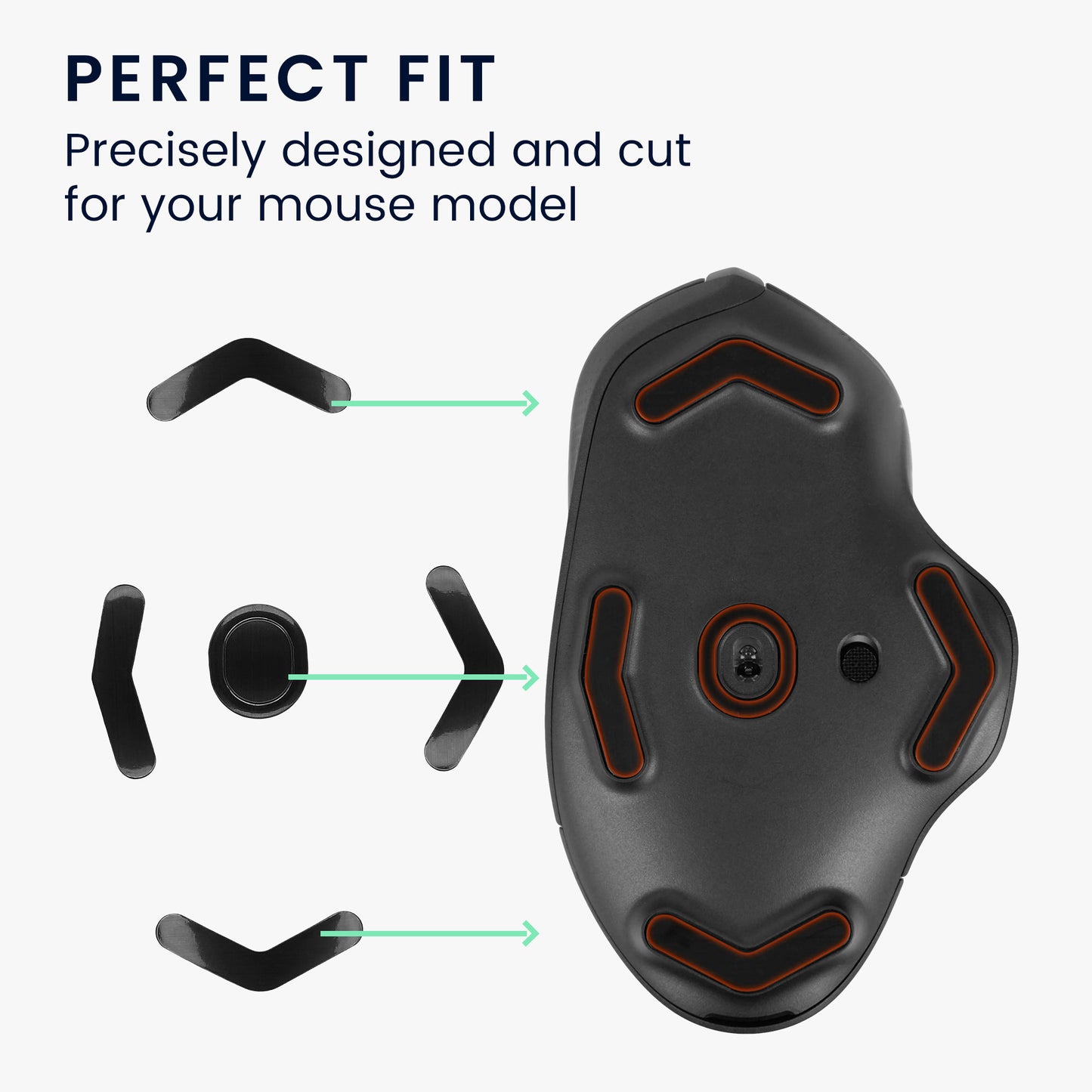 kwmobile Mouse Feet Sticker kompatibel mit Logitech G604 LIGHTSPEED Ersatz Glider Mausfüße passgenau Maus Glides