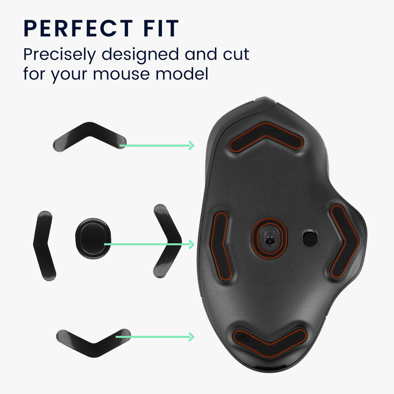 kwmobile Mouse Feet Sticker kompatibel mit Logitech G604 LIGHTSPEED Ersatz Glider Mausfüße passgenau Maus Glides