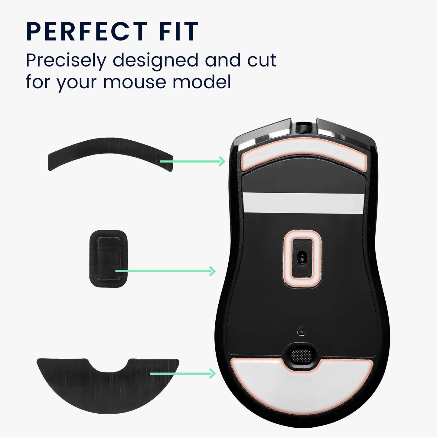 kwmobile Mouse Feet Sticker kompatibel mit Razer Viper 8k HZ Ersatz Glider Mausfüße passgenau Maus Glides