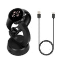 kwmobile USB Ladegerät kompatibel mit Google Pixel Watch 3 / Pixel Watch 2 / Fitbit Versa 4 3 2 / Ace LTE - USB Kabel Charger Stand - Smart Watch Ladestation - Ladekabel mit Standfunktion in Schwarz Schwarz  