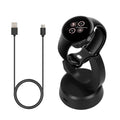 kwmobile USB Ladegerät kompatibel mit Google Pixel Watch 3 / Pixel Watch 2 / Fitbit Versa 4 3 2 / Ace LTE - USB Kabel Charger Stand - Smart Watch Ladestation - Ladekabel mit Standfunktion