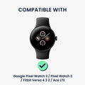 kwmobile USB Ladegerät kompatibel mit Google Pixel Watch 3 / Pixel Watch 2 / Fitbit Versa 4 3 2 / Ace LTE - USB Kabel Charger Stand - Smart Watch Ladestation - Ladekabel mit Standfunktion