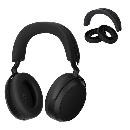 kwmobile Kopfband Abdeckung Ohrpolster Set kompatibel mit Sennheiser MOMENTUM 4 Wireless - Headband Case - Kopfhörer Ersatz Polster - Schutz in Schwarz Schwarz  