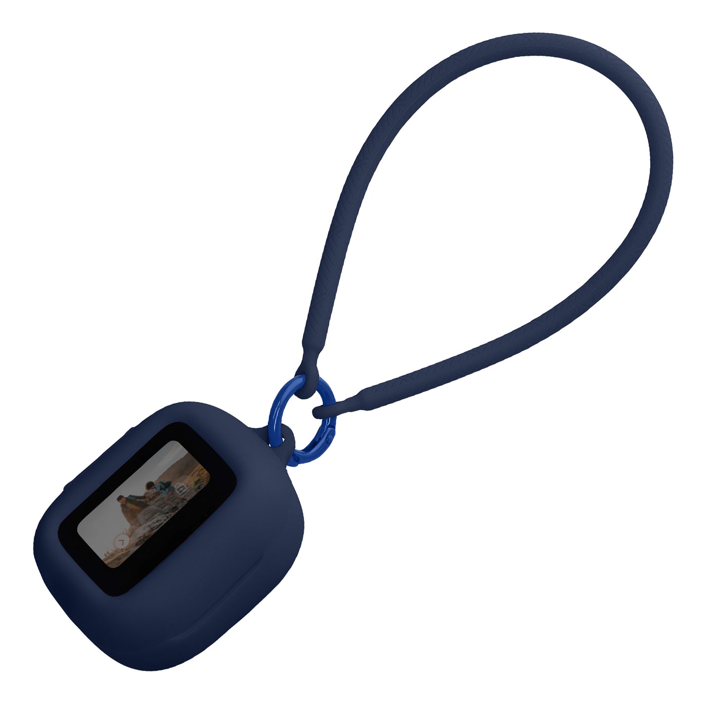 kwmobile Hülle kompatibel mit JBL Live Flex 3 / Live Buds 3 / Live Beam 3 Kopfhörer - Silikon Schutzhülle Etui Case Cover - mit Handschlaufe Dunkelblau Dunkelblau  [dsg03]