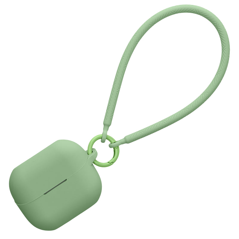 kwmobile Hülle kompatibel mit Samsung Galaxy Buds 3 / Galaxy Buds 3 Pro Kopfhörer - Silikon Schutzhülle Etui Case Cover - mit Handschlaufe Matcha Grün Matcha Grün  [dsg03]