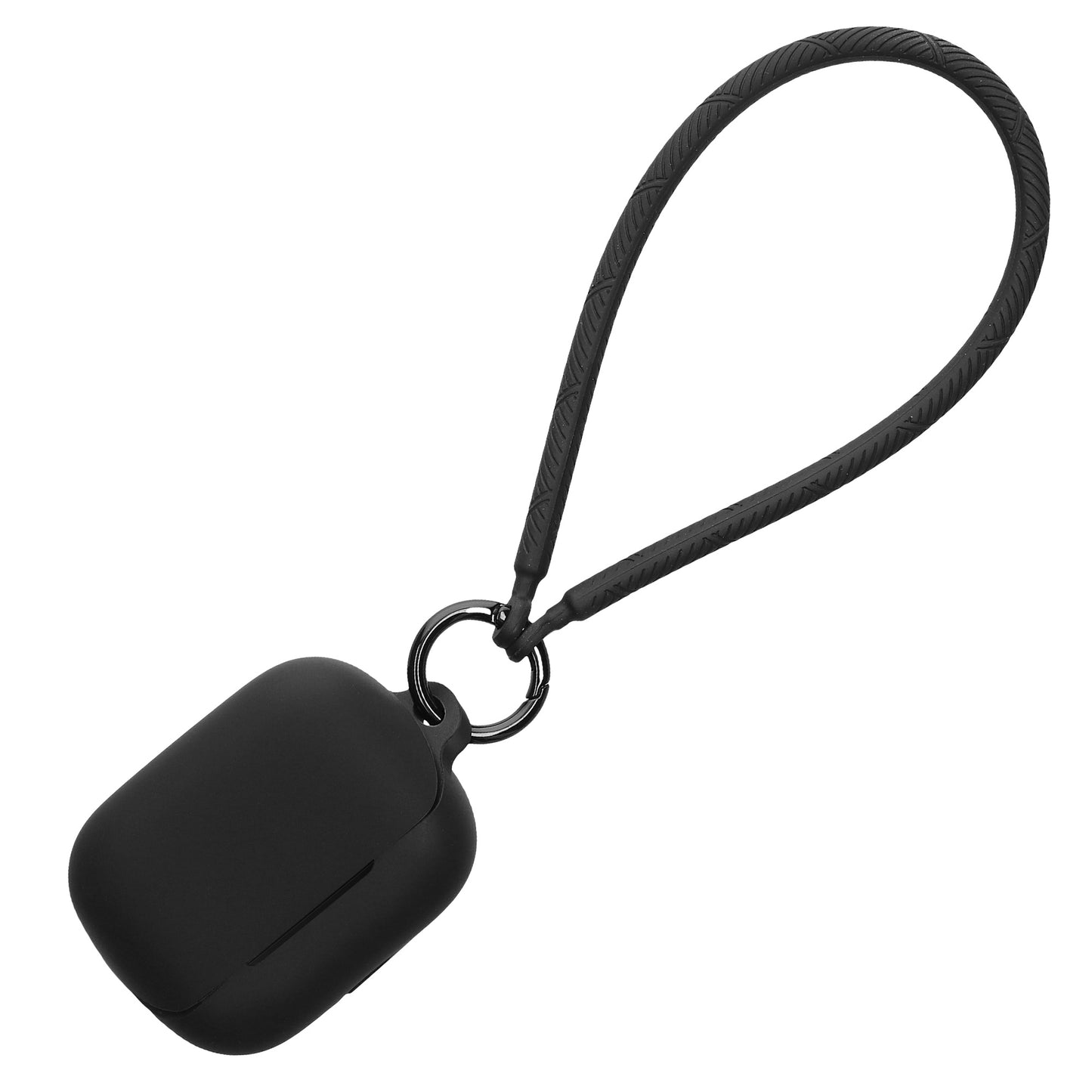 kwmobile Hülle kompatibel mit Anker Soundcore K20i Kopfhörer - Silikon Schutzhülle Etui Case Cover - mit Handschlaufe Schwarz Schwarz  [dsg01]