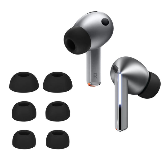 kwmobile 6x Polster kompatibel mit Samsung Galaxy Buds 3 Pro - 3 Größen - Silikon Ohrstöpsel In-Ear Kopfhörer Schwarz  