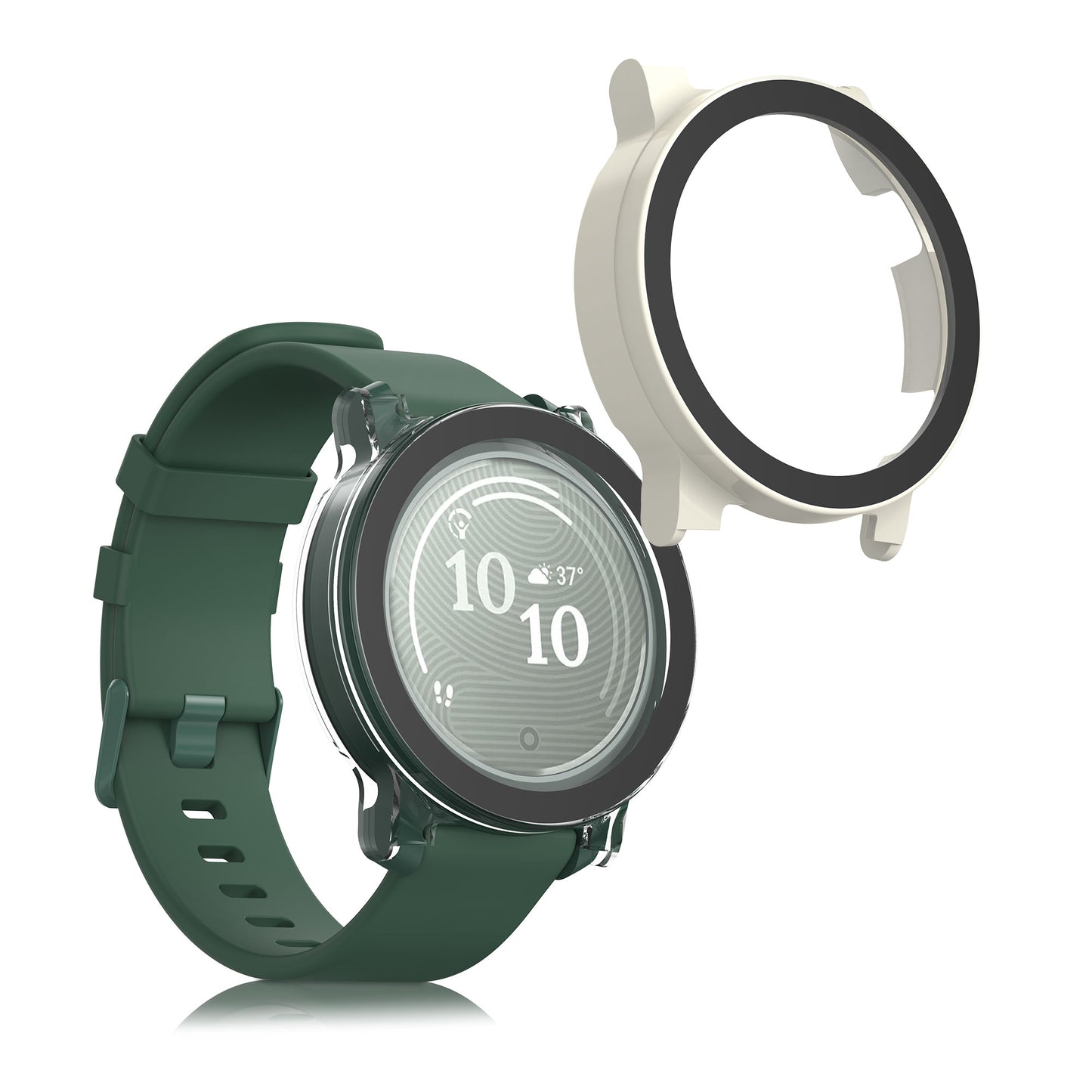 kwmobile Glas Hülle für Garmin Lily 2 Active Schutzhülle Fullbody Fitnesstracker Case Set
