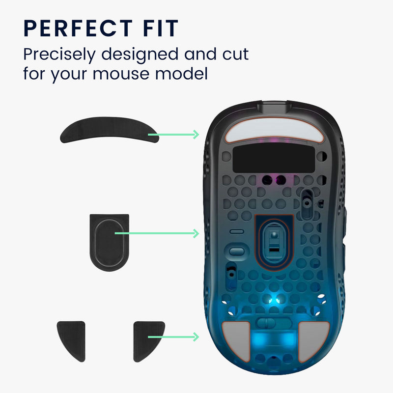 kwmobile Mouse Feet Sticker kompatibel mit Xtrfy MZ1W Ersatz Glider - Mausfüße passgenau - Maus Glides
