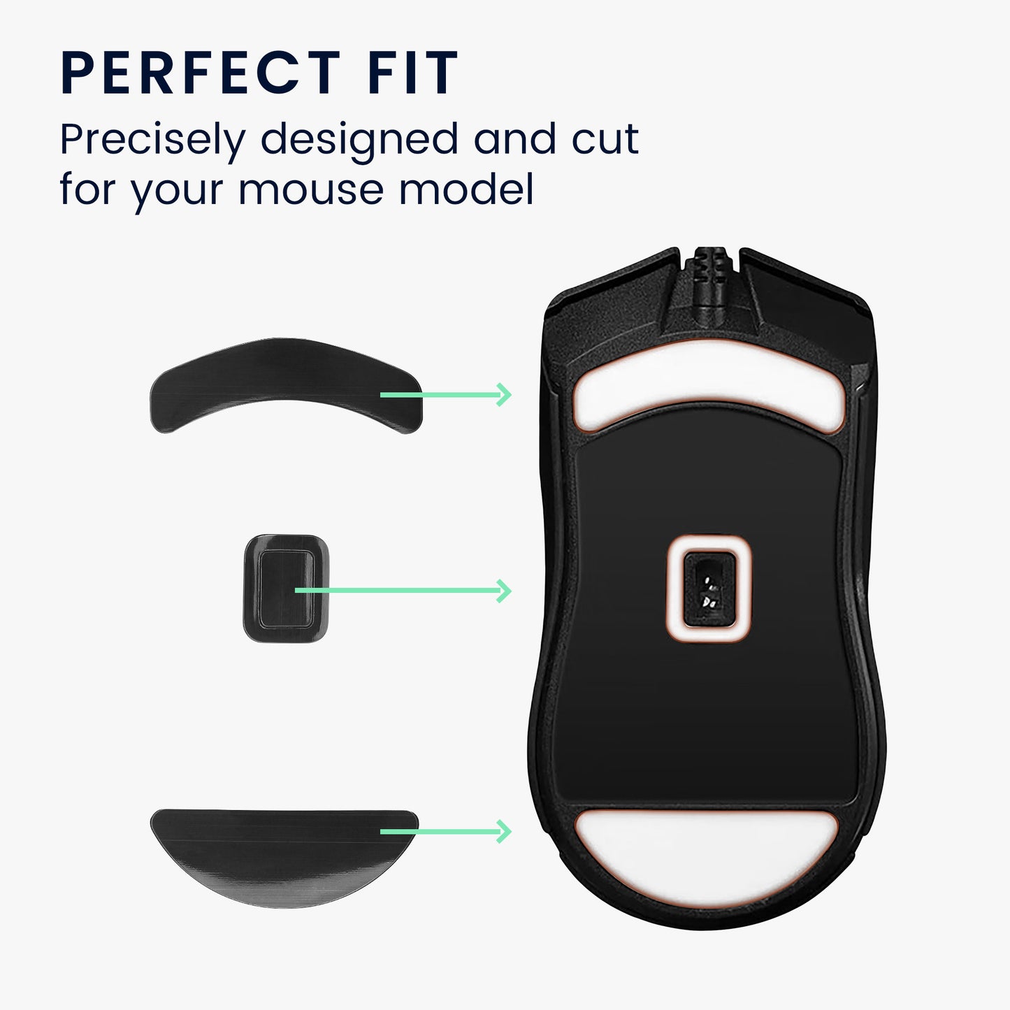 kwmobile Mouse Feet Sticker kompatibel mit Razer Cobra Wired Ersatz Glider Mausfüße passgenau Maus Glides
