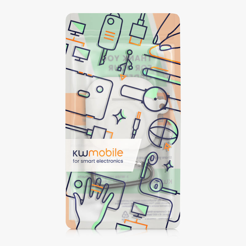 kwmobile 2-in1 Hülle kompatibel mit Apple Airpods 4 - Kopfhörer Case kompatibel mit Airtag - Schutzhülle mit Karabiner