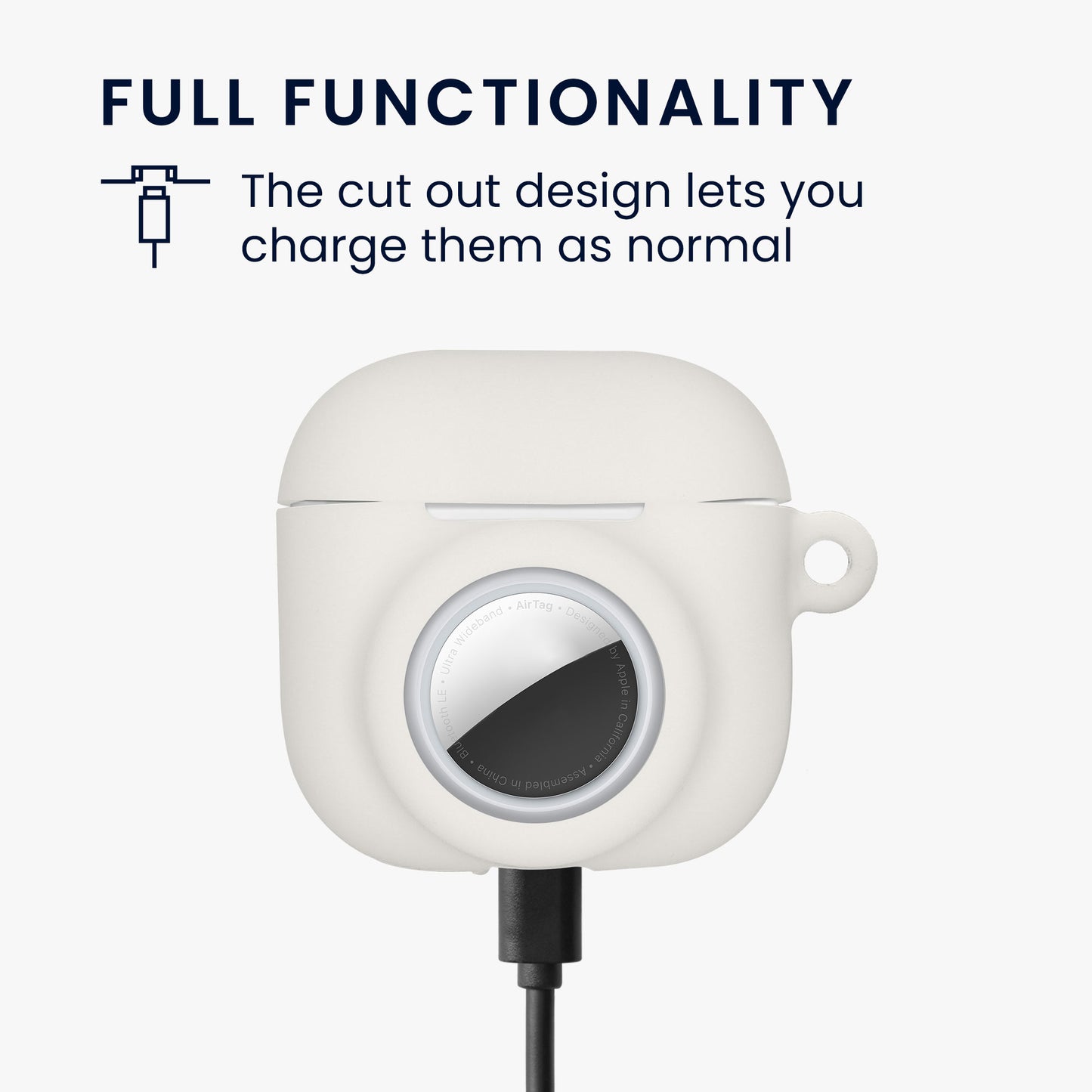 kwmobile 2-in1 Hülle kompatibel mit Apple Airpods 4 - Kopfhörer Case kompatibel mit Airtag - Schutzhülle mit Karabiner