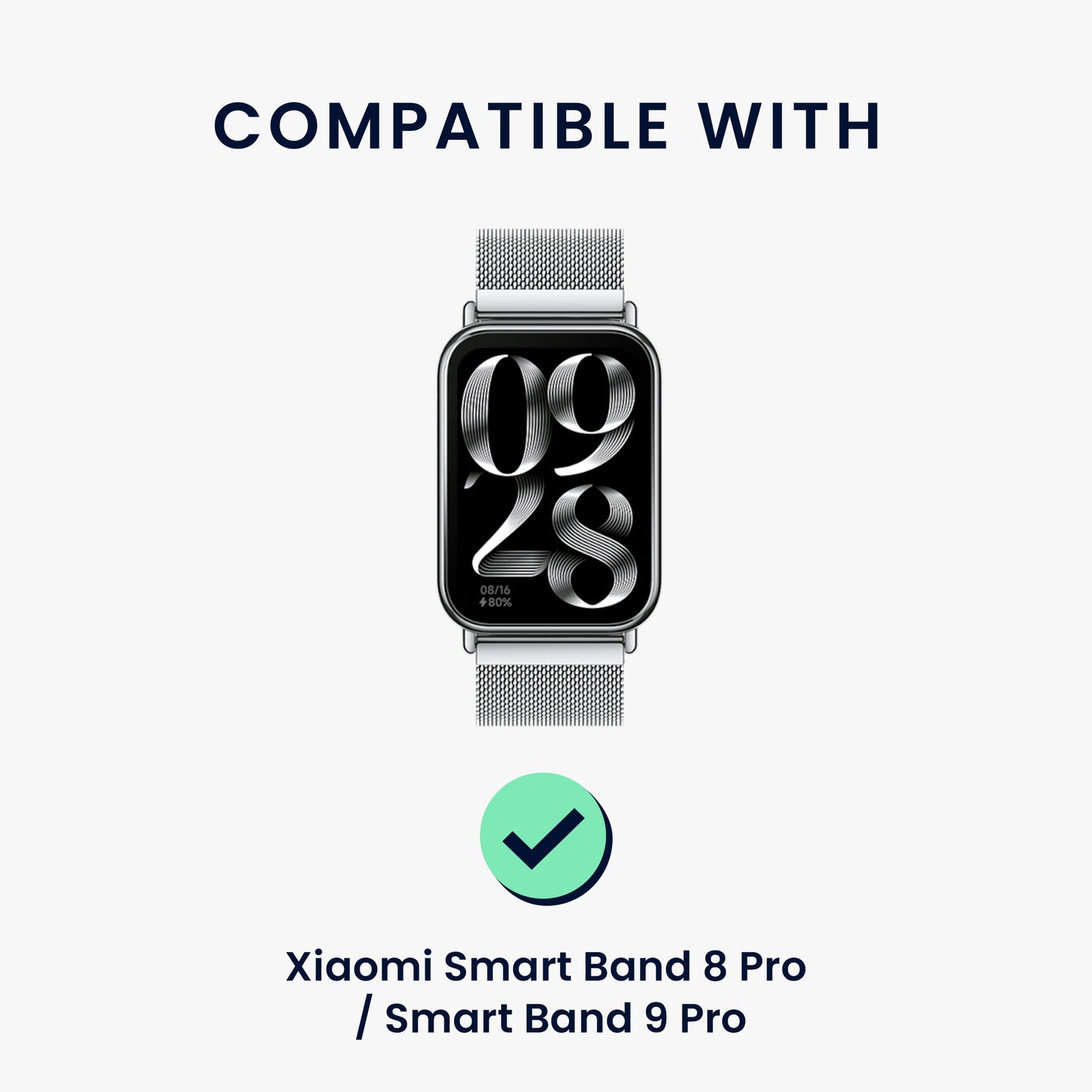 kwmobile Ersatzarmband kompatibel mit Xiaomi Smart Band 8 Pro / Band 9 Pro / Redmi Watch 5 / Redmi Watch 4 Armband - Fitnesstracker mit Magnetverschluss