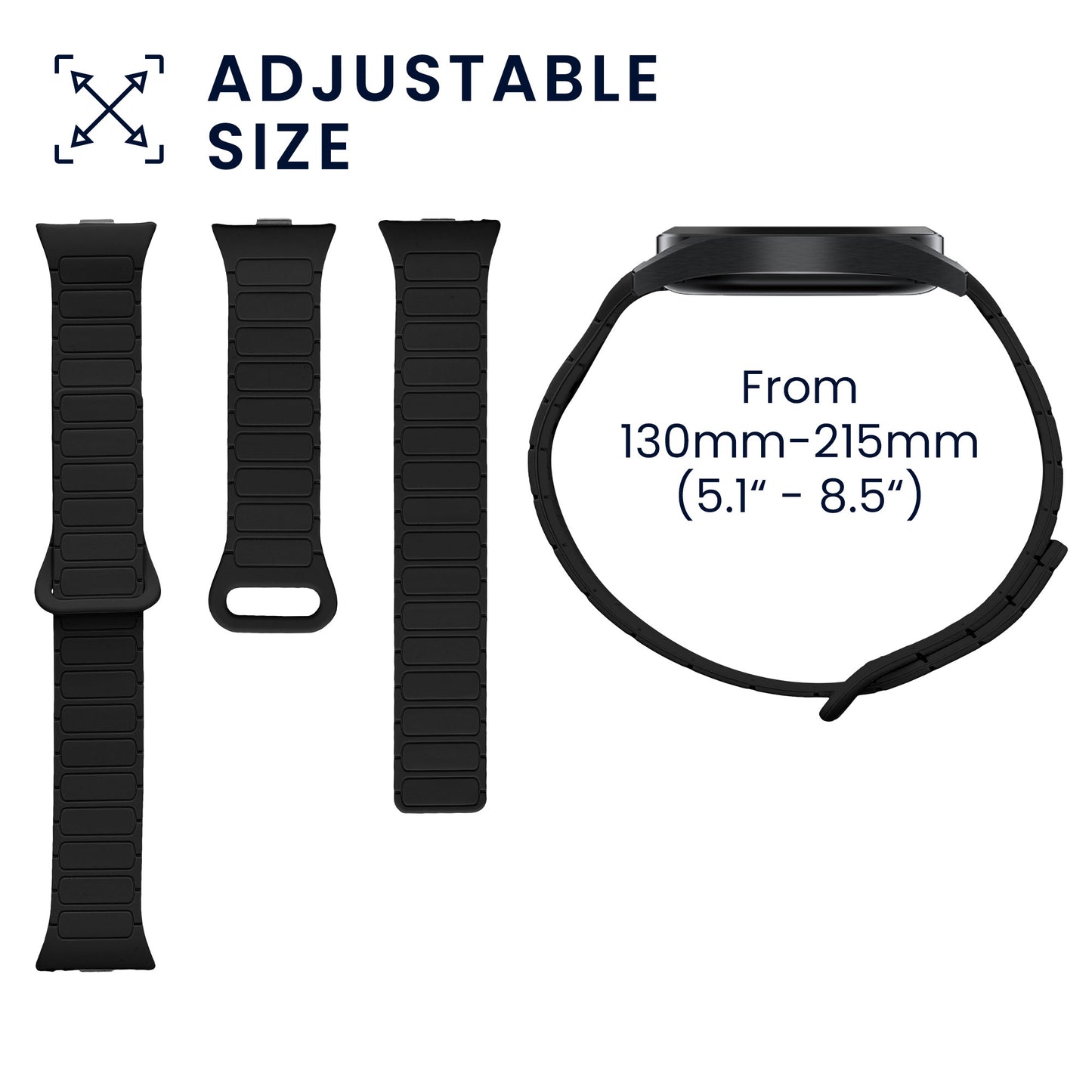 kwmobile Ersatzarmband kompatibel mit Xiaomi Smart Band 8 Pro / Band 9 Pro / Redmi Watch 5 / Redmi Watch 4 Armband - Fitnesstracker mit Magnetverschluss
