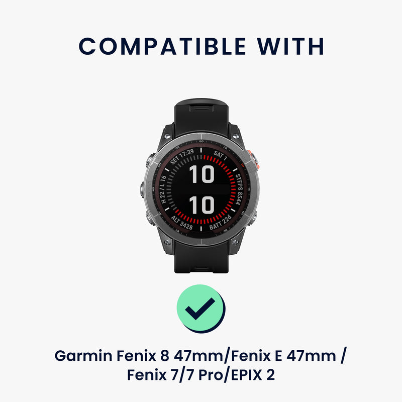 kwmobile Ersatzarmband kompatibel mit Garmin Fenix 8 47mm / Fenix E 47mm / Fenix 7 / 7 Pro / EPIX 2 Armband - Fitnesstracker Band mit Magnetverschluss