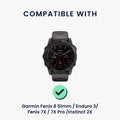 kwmobile Ersatzarmband kompatibel mit Garmin Fenix 8 51mm / Enduro 3 / Fenix 7X / 7X Pro / Instinct 2X Armband Fitnesstracker Band mit Magnetverschluss