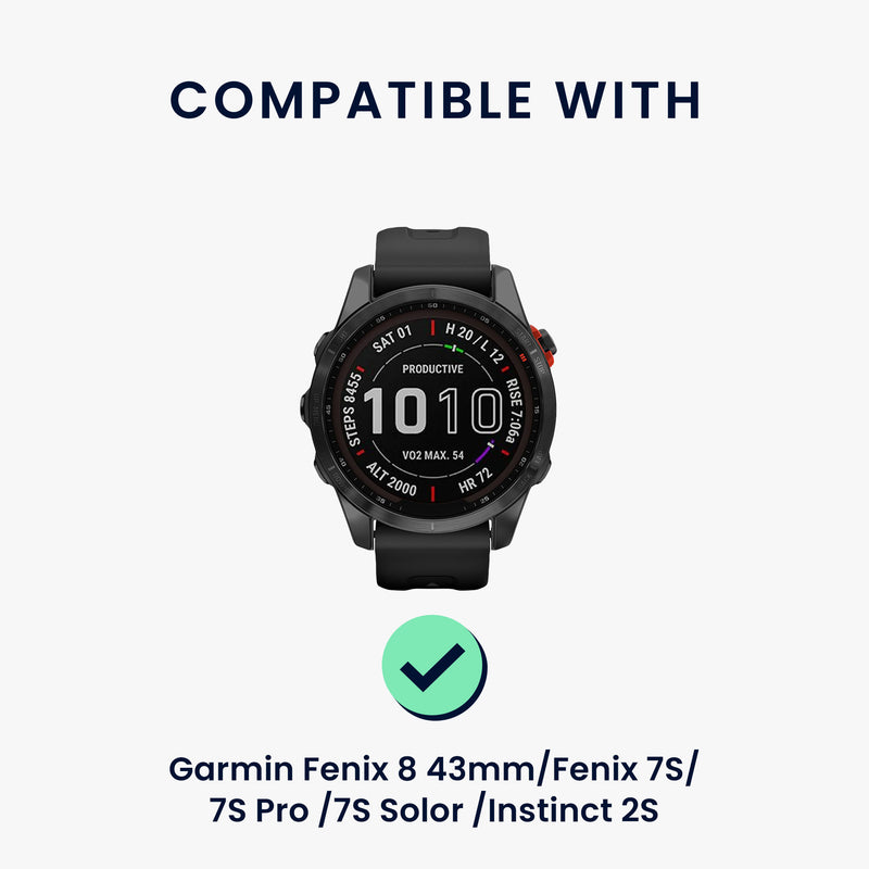 kwmobile Ersatzarmband kompatibel mit Garmin Fenix 8 43mm / Fenix 7S / 7S Pro / 7S Solor / Instinct 2S Armband Fitnesstracker Magnetverschluss