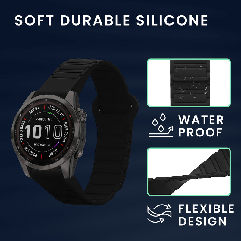 kwmobile Ersatzarmband kompatibel mit Garmin Fenix 8 43mm / Fenix 7S / 7S Pro / 7S Solor / Instinct 2S Armband Fitnesstracker Magnetverschluss
