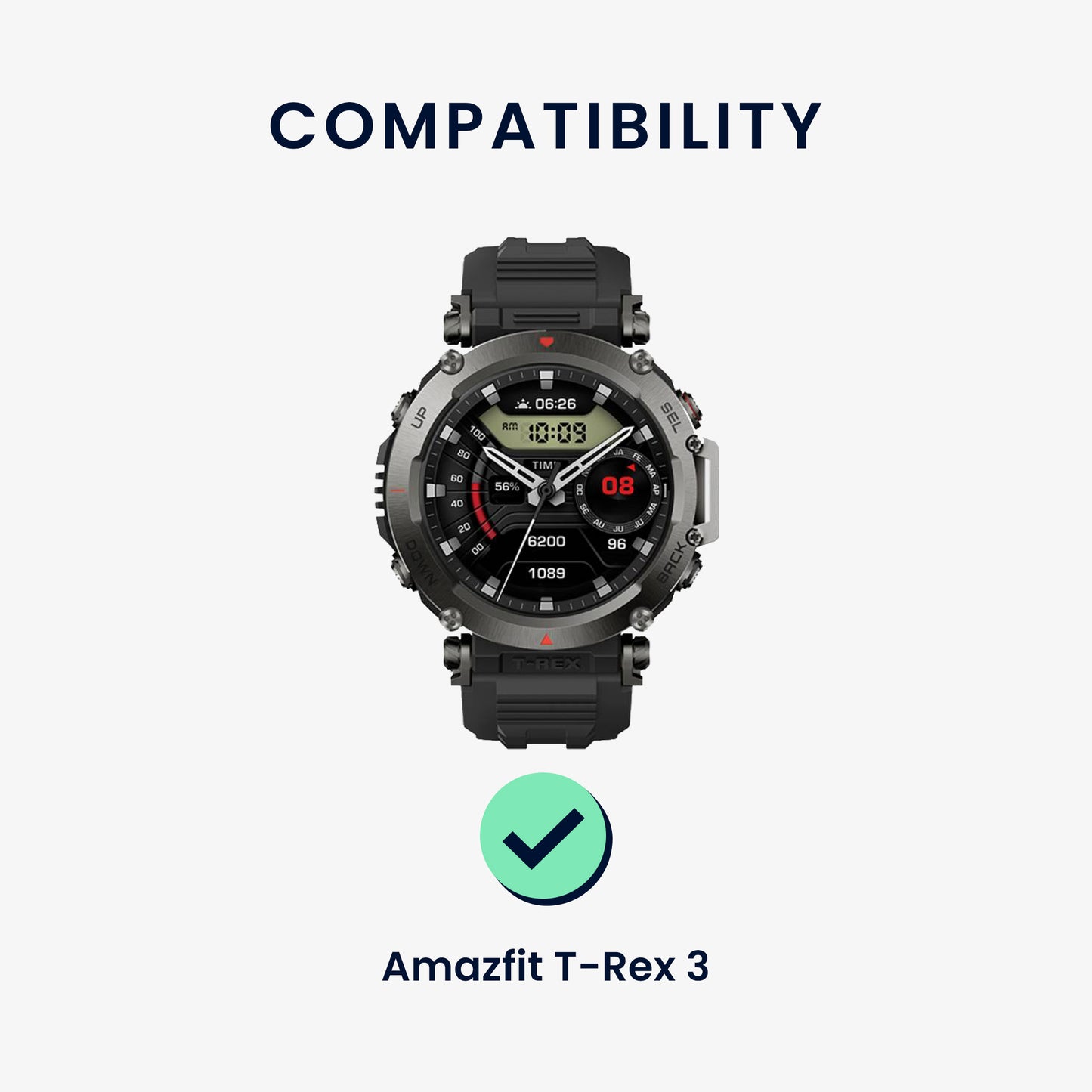 kwmobile Silikon Uhrenarmband für Amazfit T-Rex 3 Armband Ersatzarmband für Fitnesstracker Wechselarmband Smartwatch