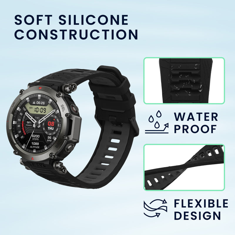 kwmobile Silikon Uhrenarmband für Amazfit T-Rex 3 Armband Ersatzarmband für Fitnesstracker Wechselarmband Smartwatch
