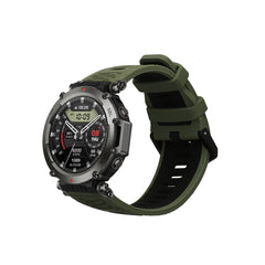 kwmobile 1x Uhrenarmband für Amazfit T-Rex 3 Armband - Fitnesstracker Band Set aus TPU Silikon - Ersatzarmband Smartwatch - Dunkelgrün Schwarz Dunkelgrün  [dsg02]