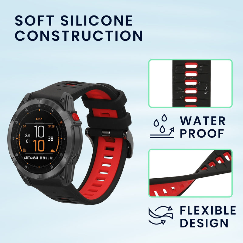 kwmobile Uhrenarmband für Garmin Epix 2 / Instinct 2 / Instinct 3 45mm / Fenix 8 47mm Armband Ersatzarmband für Fitnesstracker Wechselarmband Smartwatch
