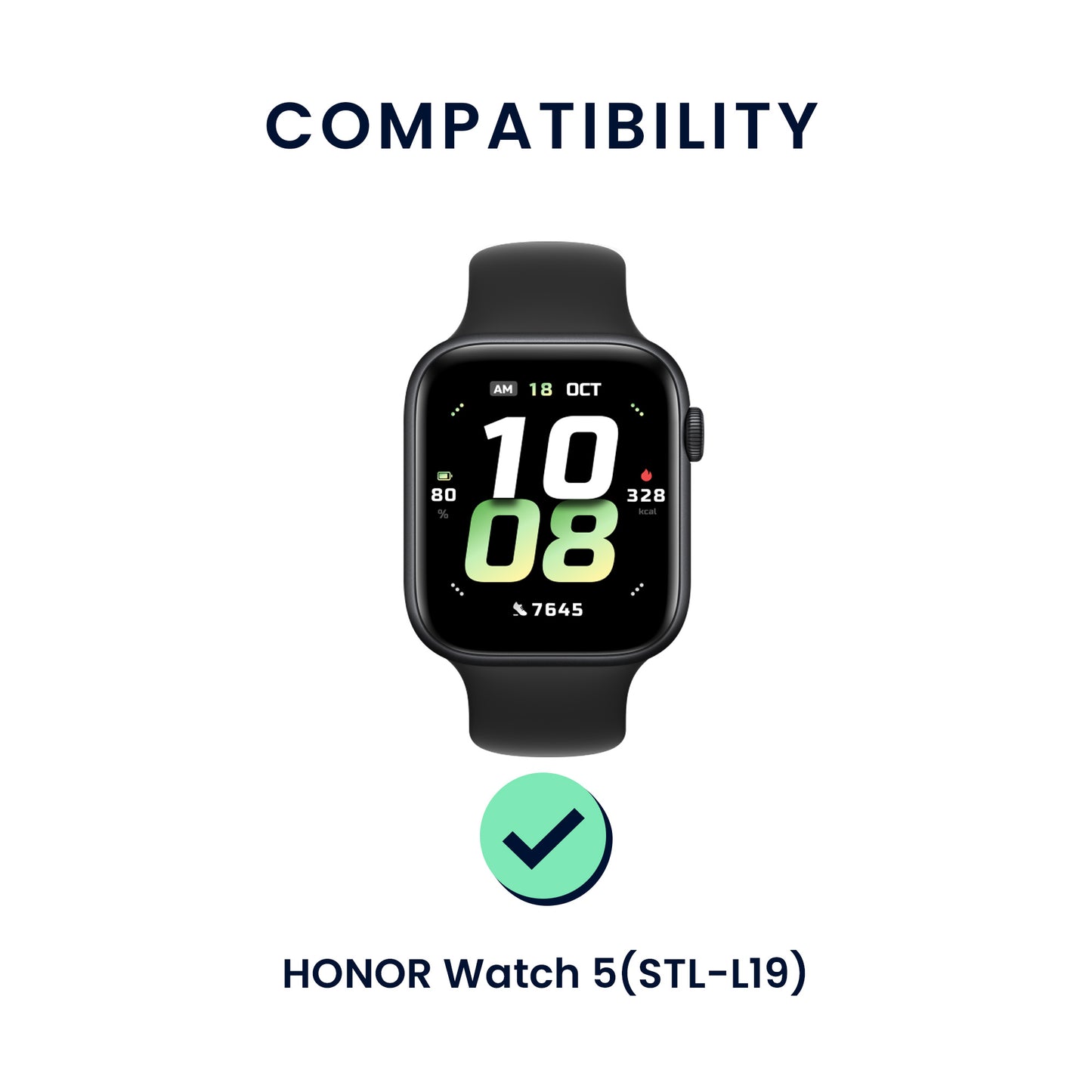 kwmobile Uhrenarmband für HONOR Watch 5 (STL-L19) Armband Fitnesstracker Band Set Ersatzarmband Smartwatch