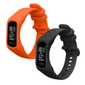 kwmobile 2x Uhrenarmband für Garmin vivosmart 5 / Smart 5 Armband - Fitnesstracker Band Set aus TPU Silikon - Ersatzarmband Smartwatch - Schwarz Orange Schwarz  [dsg01]
