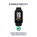kwmobile Uhrenarmband für Xiaomi Redmi Band 3 / Smart Band 9 Active Armband Fitnesstracker Band Set Ersatzarmband Smartwatch