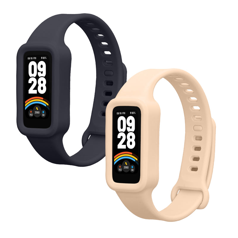 kwmobile Silikon Uhrenarmband für Xiaomi Redmi Band 3 / Smart Band 9 Active Armband - Ersatzarmband für Fitnesstracker - Wechselarmband Smartwatch - Dunkelblau Altrosa Dunkelblau  [dsg02]