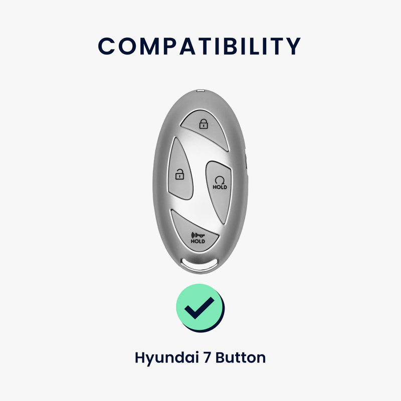 kwmobile Premium Autoschlüssel Schutzhülle kompatibel mit Hyundai 7-Tasten Ioniq 6 Grandeur GN7 KONA 2023 Hülle - Schlüssel Tasche