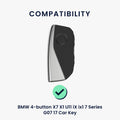 kwmobile Premium Autoschlüssel Schutzhülle kompatibel mit BMW 4-Tasten X7 X1 U11 iX ix1 7er G07 I7 Autoschlüssel Hülle - Schlüssel Tasche